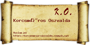 Korcsmáros Oszvalda névjegykártya
